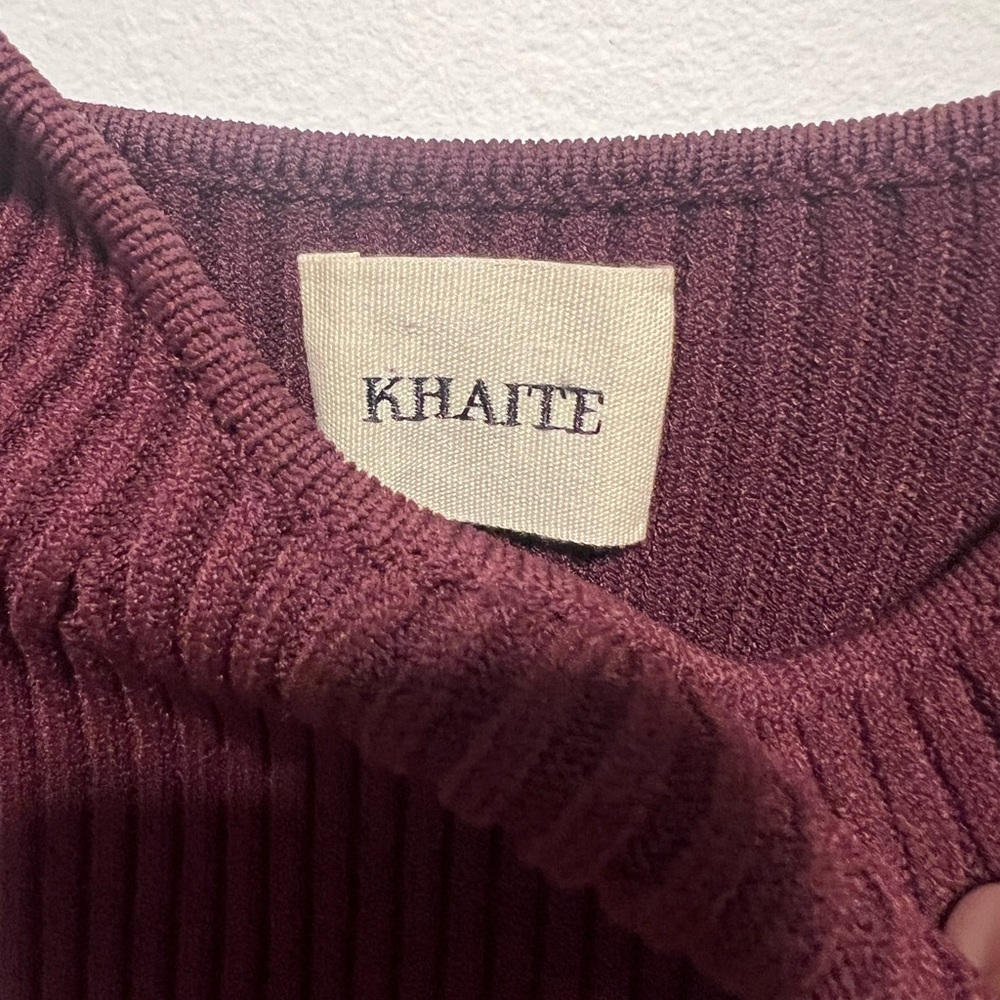 KHAITE Burgundy Strapless Dress - Picture 6 of 7